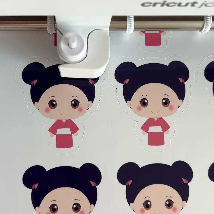Kimono Girl with Buns Sticker